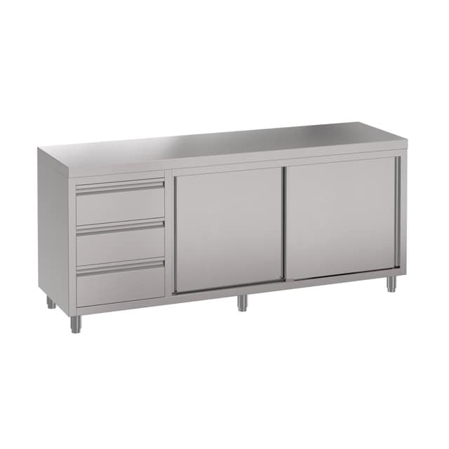 Stainless Steel Commercial Kitchen Cabinet, 2000 x 610 x 900mm high