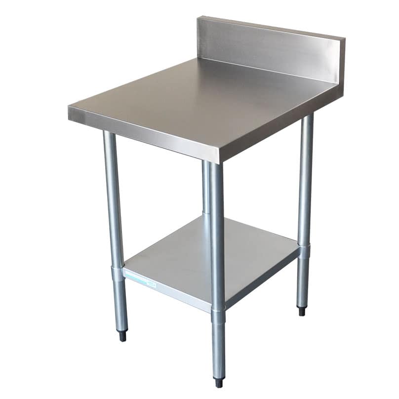 Commercial 304 Grade Stainless Steel Splashback Bench, 600 x 700 x 900mm high