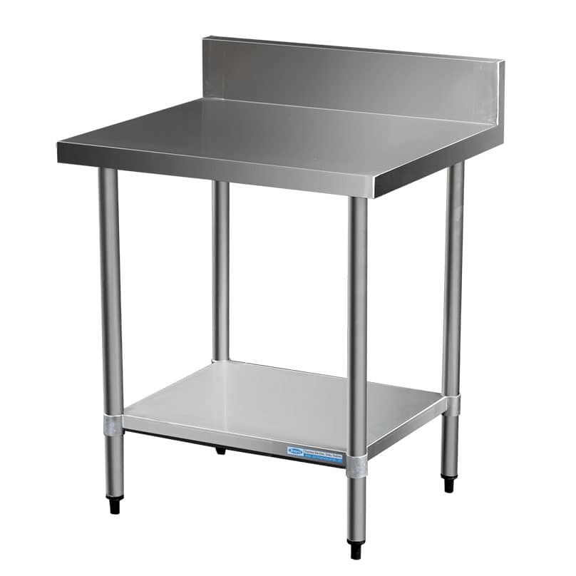 Commercial 304 Grade Stainless Steel Splashback Bench, 800 x 700 x 900mm high