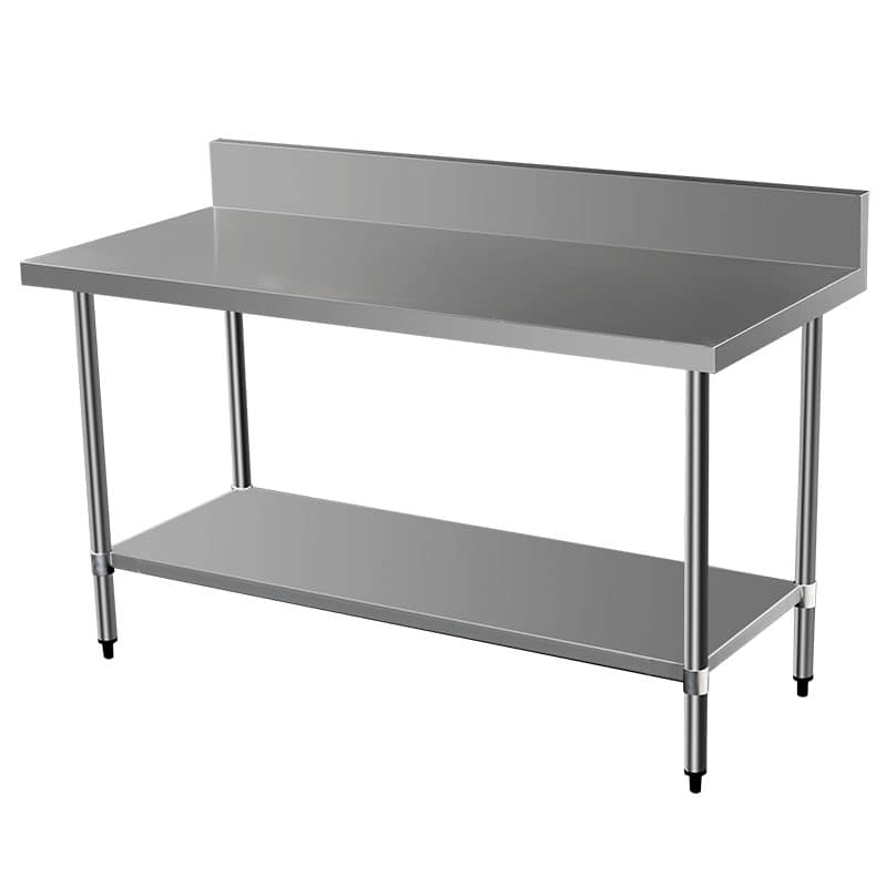 Commercial 304 Grade Stainless Steel Splashback Bench, 1600 x 700 x 900mm high