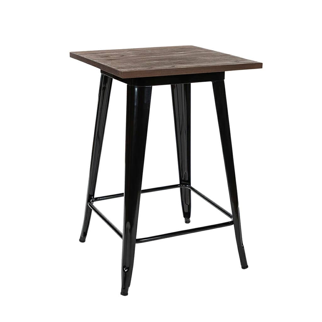 Replica Tolix Wooden Top Counter Table, 60 x 60 x 91cm