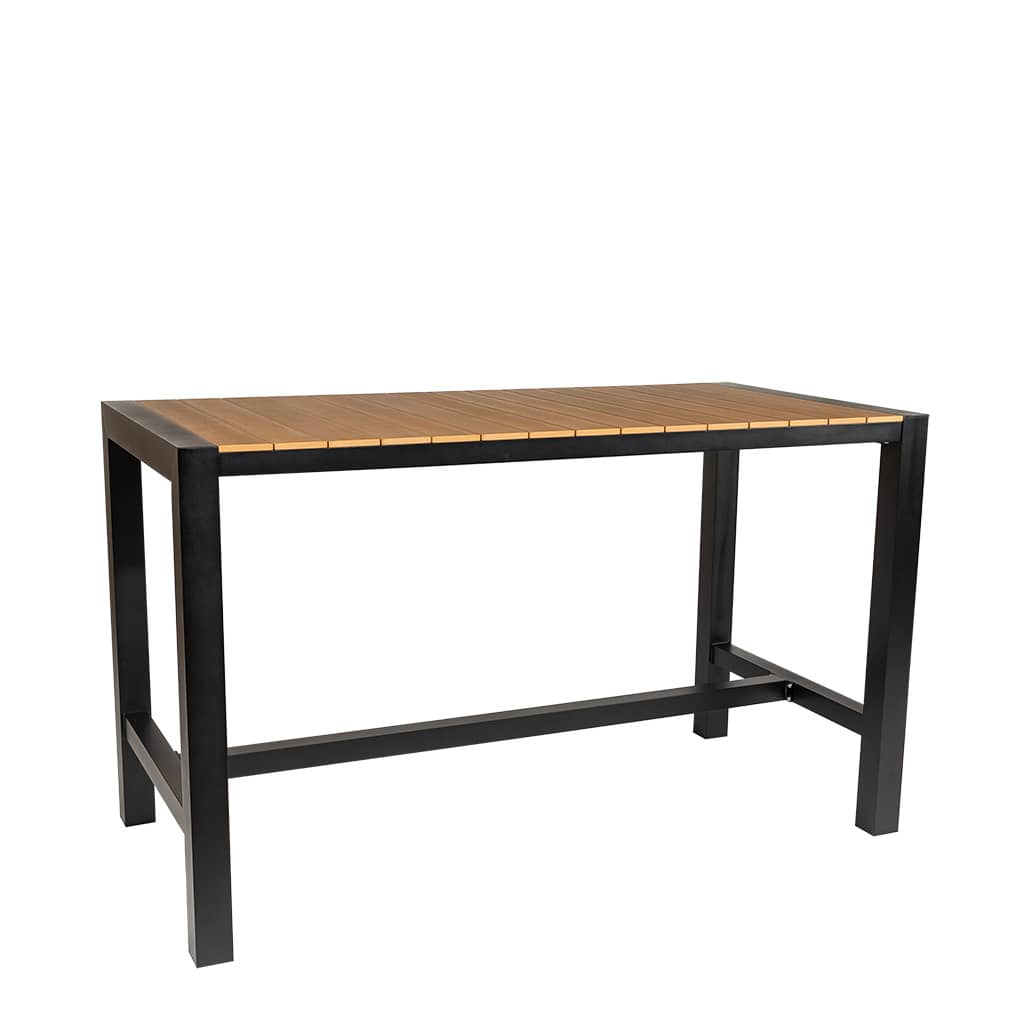 Corsica Aluminium Outdoor Bar Table with Polywood Top 185 x 90cm