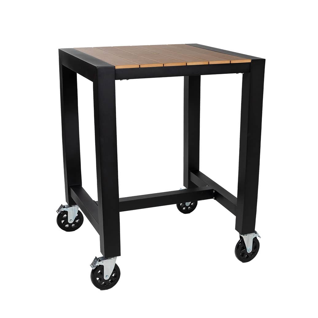 Corsica Aluminium & Polywood Outdoor Bar Table with Wheels 84cm