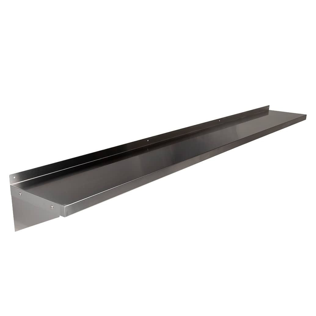 NEW Stainless Steel Solid Wall Shelf, 2400 X 300mm deep