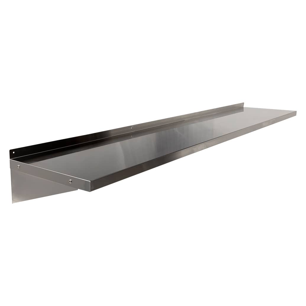 NEW Stainless Steel Solid Wall Shelf, 2400 X 450mm deep