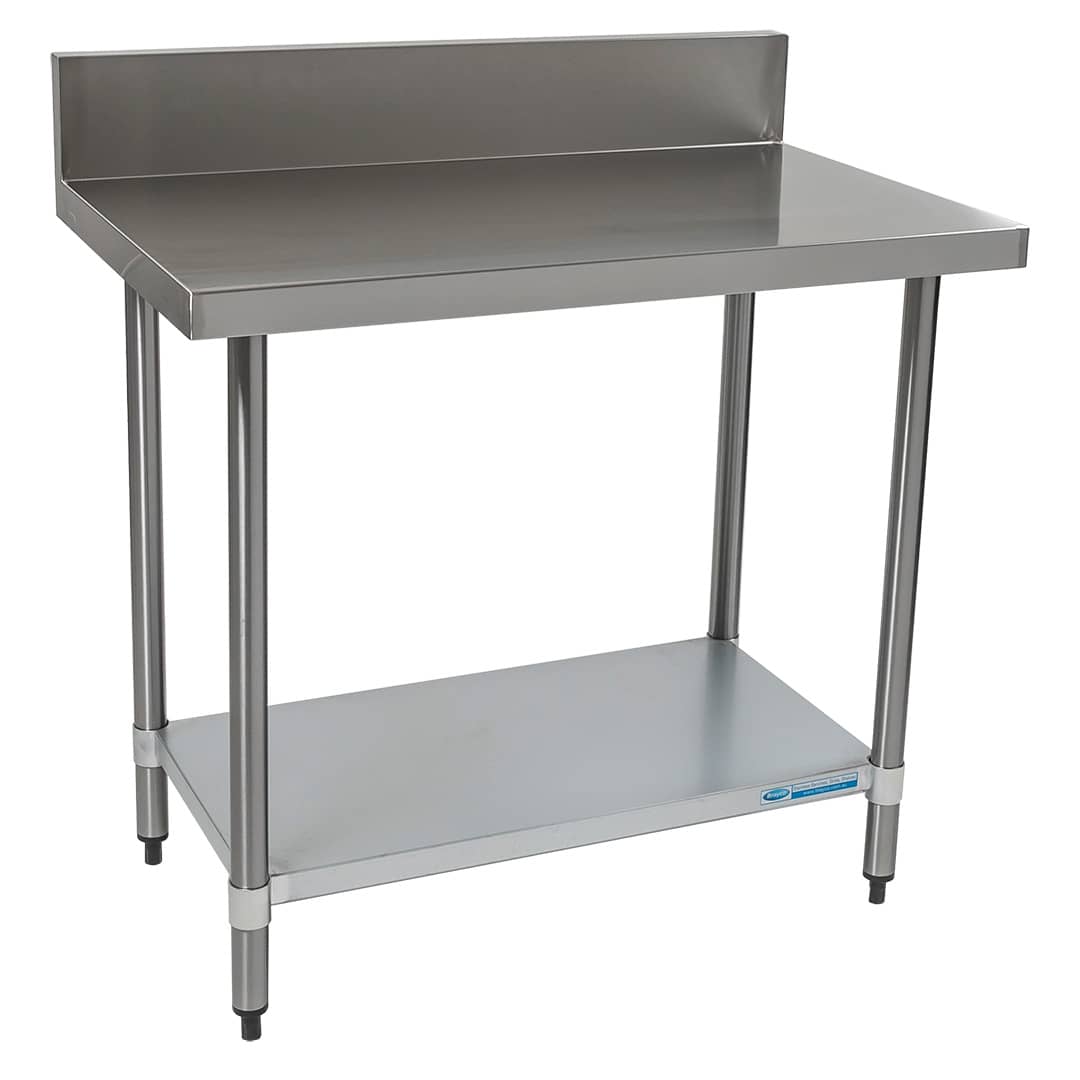 Commercial 304 Grade Stainless Steel Splashback Bench, 1000 x 610 x 900mm high