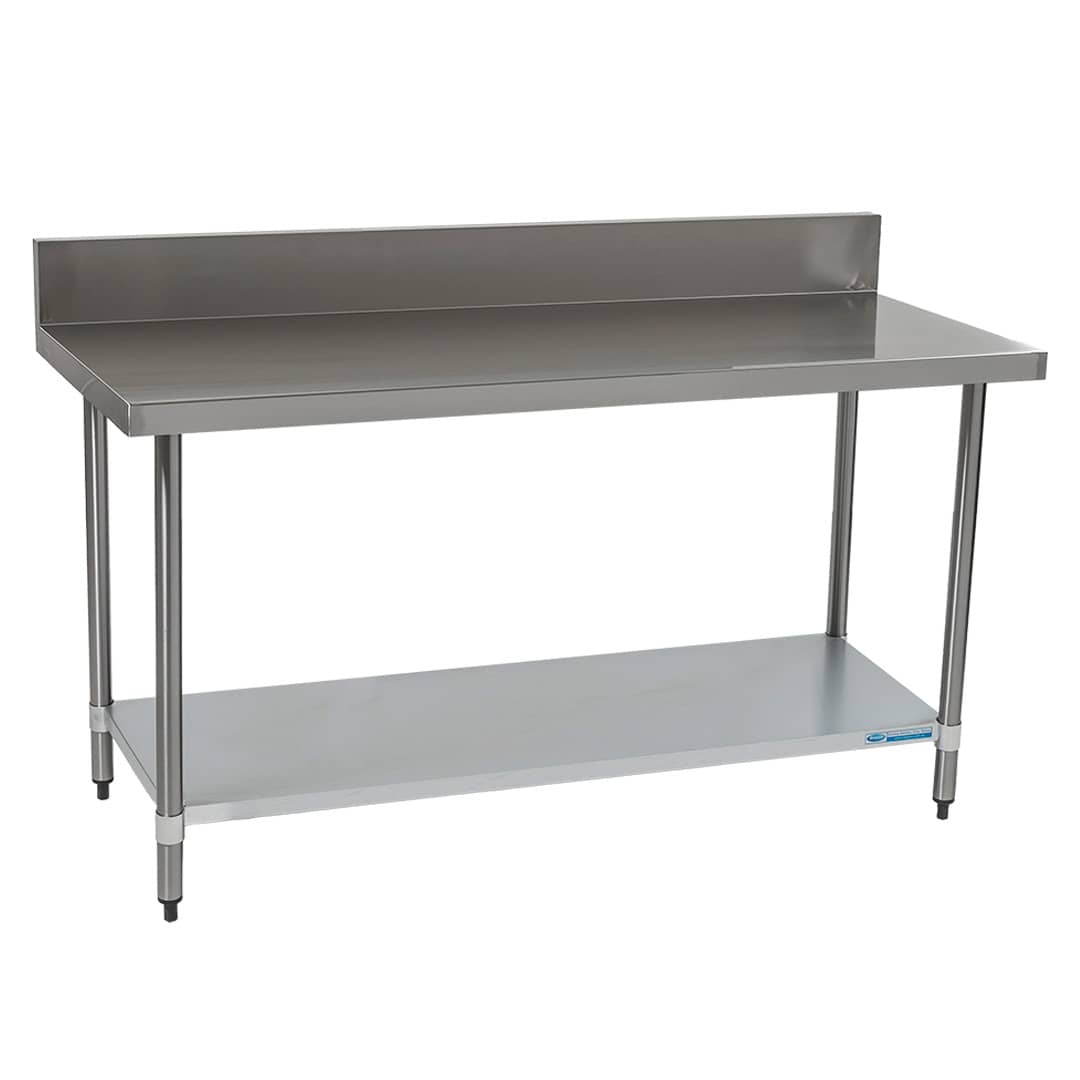 Commercial 304 Grade Stainless Steel Splashback Bench, 1800 x 610 x 900mm high