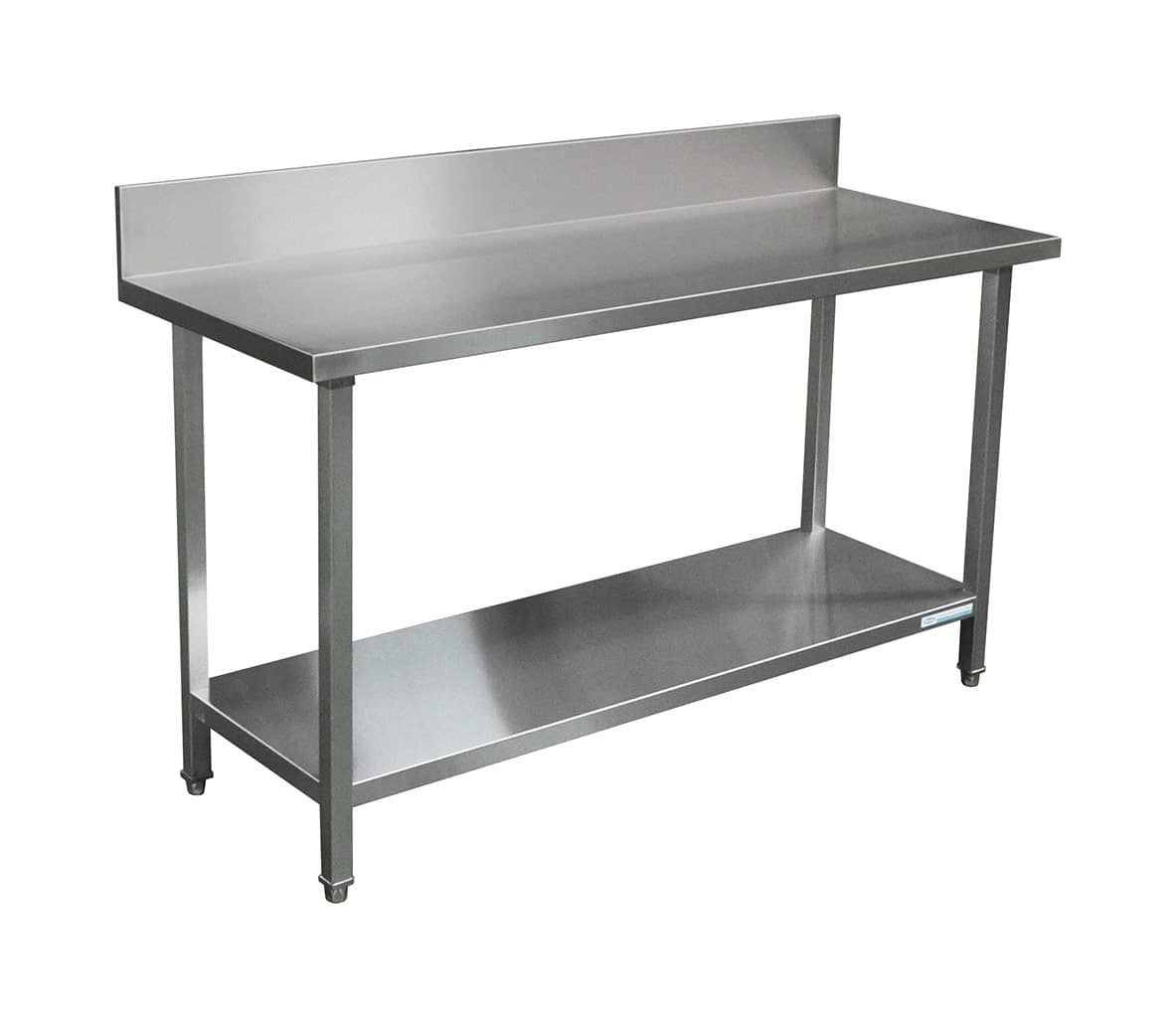 Premium Commercial 304 Grade Stainless Steel Splashback Bench, 1600 X 610 X 900mm high