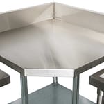 Large Stainless Splashback Corner Bench, matches 700mm sinks & splashback benches, 900 x 900 x 900mm high-0