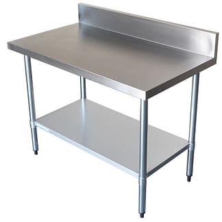 Commercial 304 Grade Stainless Steel Splashback Bench, 1200 x 700 x 900mm high