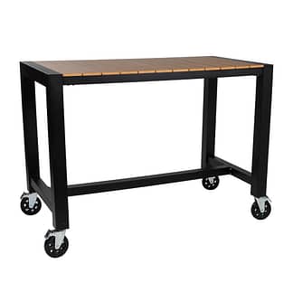 Corsica Aluminium & Polywood Outdoor Bar Table with Castor Wheels 151 x 80cm