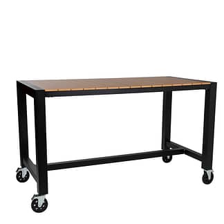 Corsica Aluminium & Polywood Outdoor Bar Table with Castor Wheels 185 x 90cm