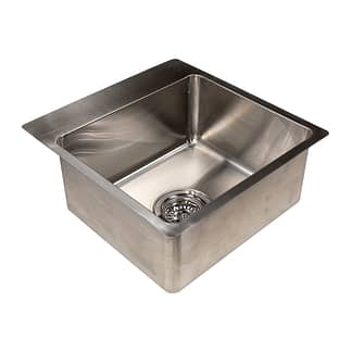 Single Inset Bowl Stainless Steel 18Lt 355 x 305mm sink, with 80mm Tap Lip