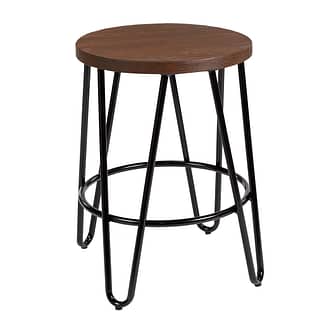 Hairpin Cafe Low Stool Raw Timber Seat