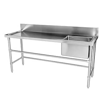 Stainless Sinks - Left Bench, 1800 x 610 x 900mm high