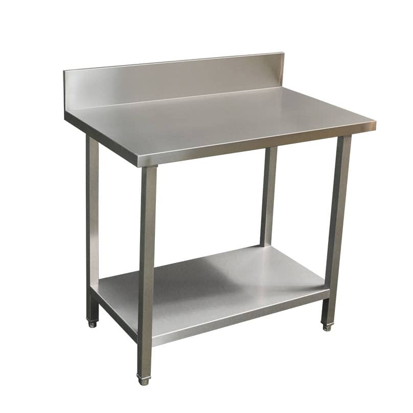 Premium Commercial 304 Grade Stainless Steel Splashback Bench, 1000 X 610 x 900mm high