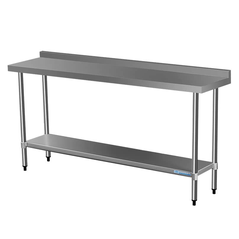 Commercial 304 Grade Stainless Steel Narrow Splashback Bench, 1800 x 450 x 900mm high