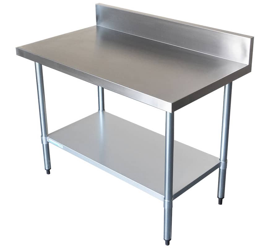 Commercial 304 Grade Stainless Steel Splashback Bench, 1200 x 700 x 900mm high