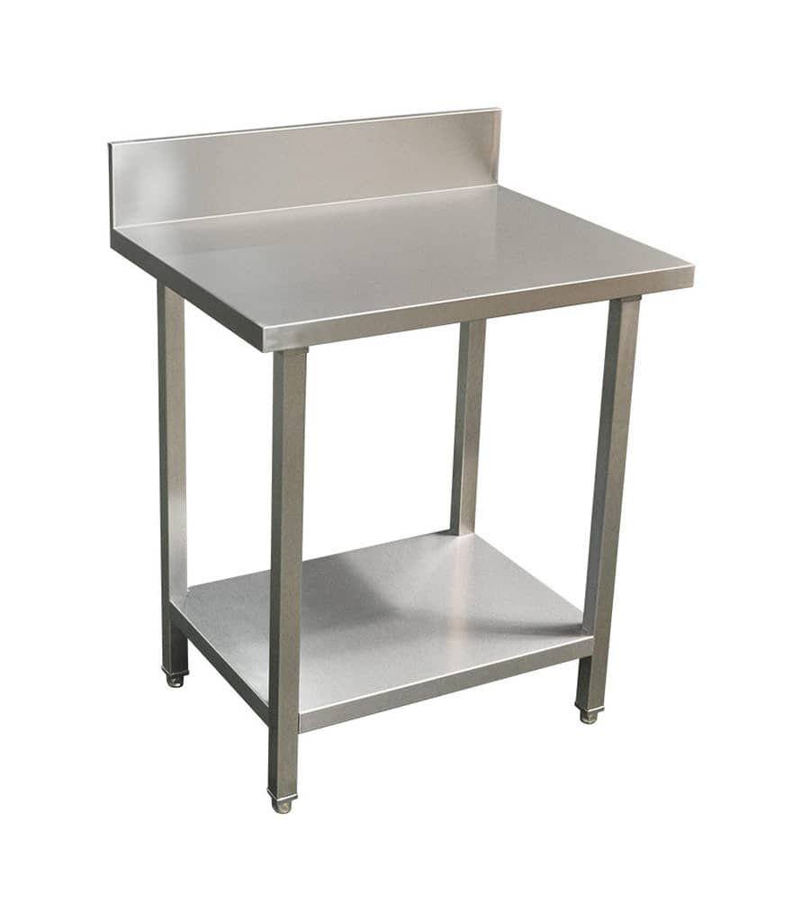 Premium Commercial 304 Grade Stainless Steel Splashback Bench, 800 X 610 X 900mm high