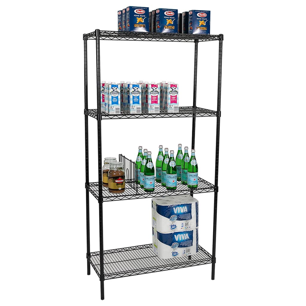 Epoxy Wire Shelving For Coolroom/Dry Store, 4 Tier, 914 X 457 deep x