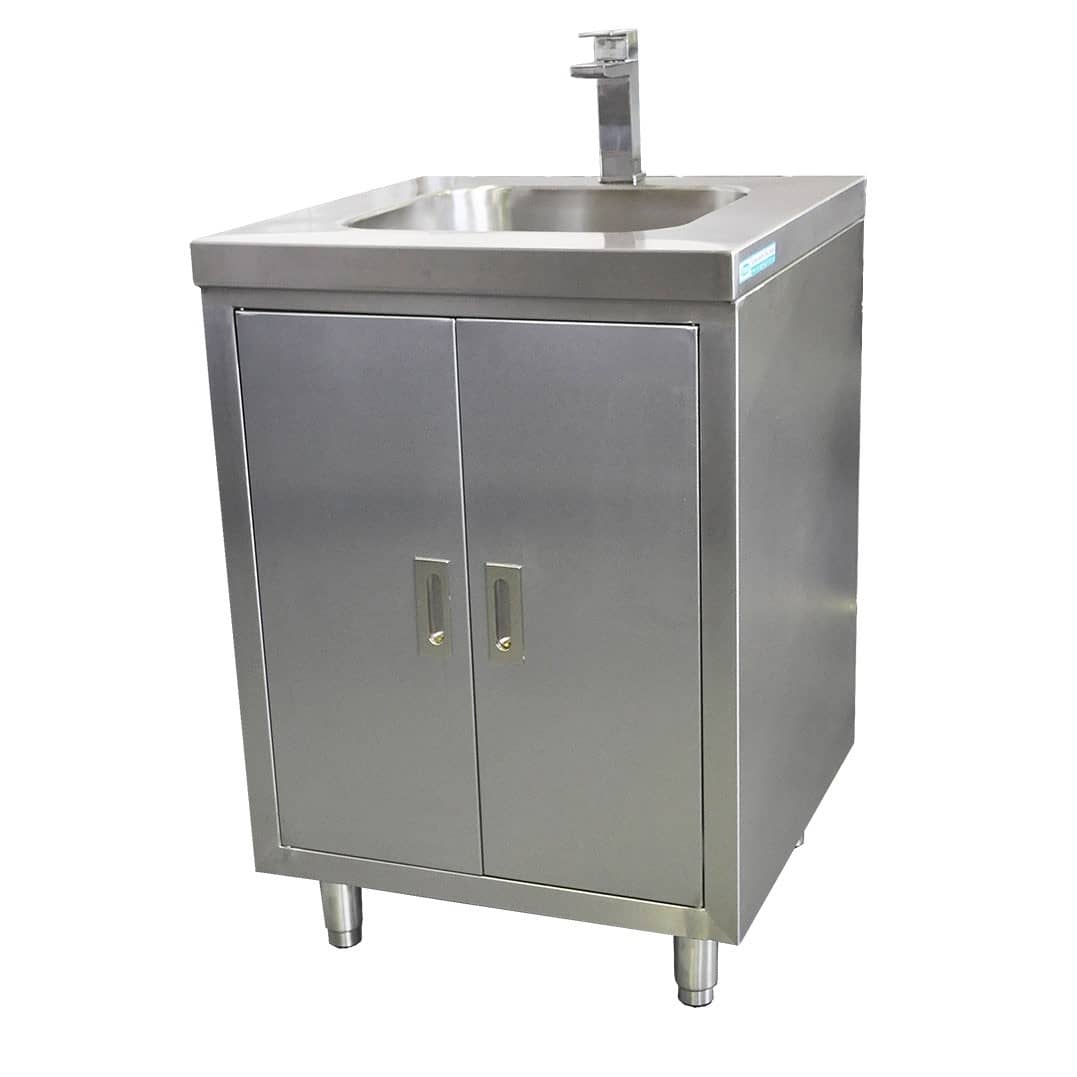 Stainless Steel Cabinet with fully integrated sink, 610 x 610 x 900mm high.