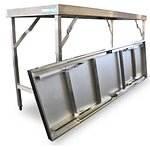 Folding Stainless Steel Benches, 1829 x 610 x 900mm high-0