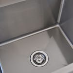 Double Bowl Stainless Steel Commercial Sink - Right Bench, 1700 x 700 x 900mm high.