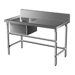 Stainless Steel Catering Sink - Right Bench, 1350 x 700 x 900mm high.