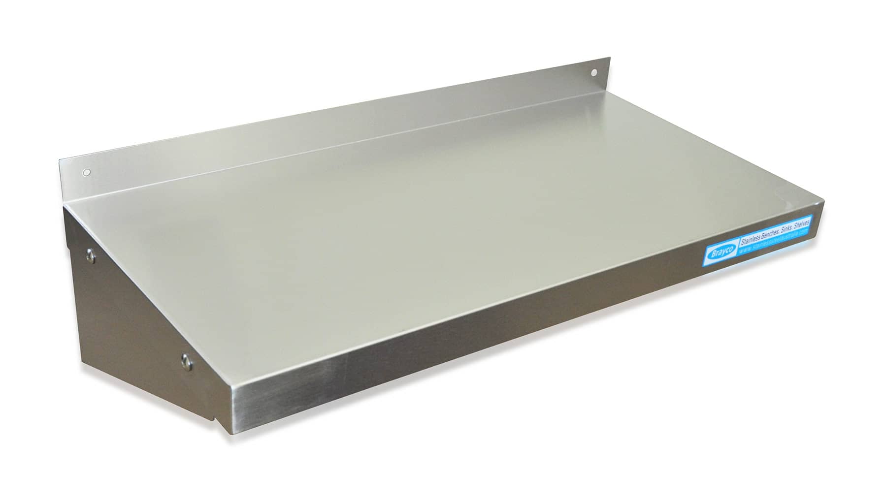 Stainless Commercial Kitchen Shelf, Wall Mounted, 600 X 300mm deep.