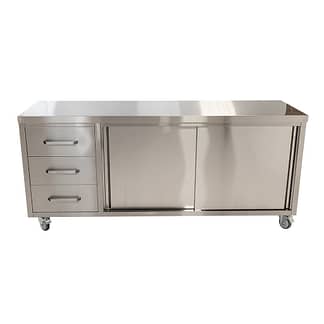 Stainless Steel Commercial Kitchen Cabinet, 2000 x 610 x 900mm high ...