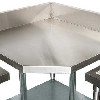 Large Stainless Splashback Corner Bench, matches 700mm sinks & splashback benches, 900 x 900 x 900mm high-0