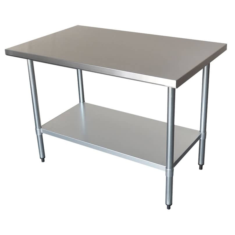 Commercial 304 Grade Stainless Steel Flat Bench, 1219 x 762 x 900mm high