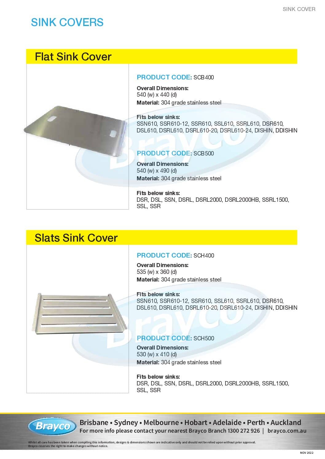 Sink Cover With Slats For 610mm Sinks Brayco Commercial Pty Ltd 3971