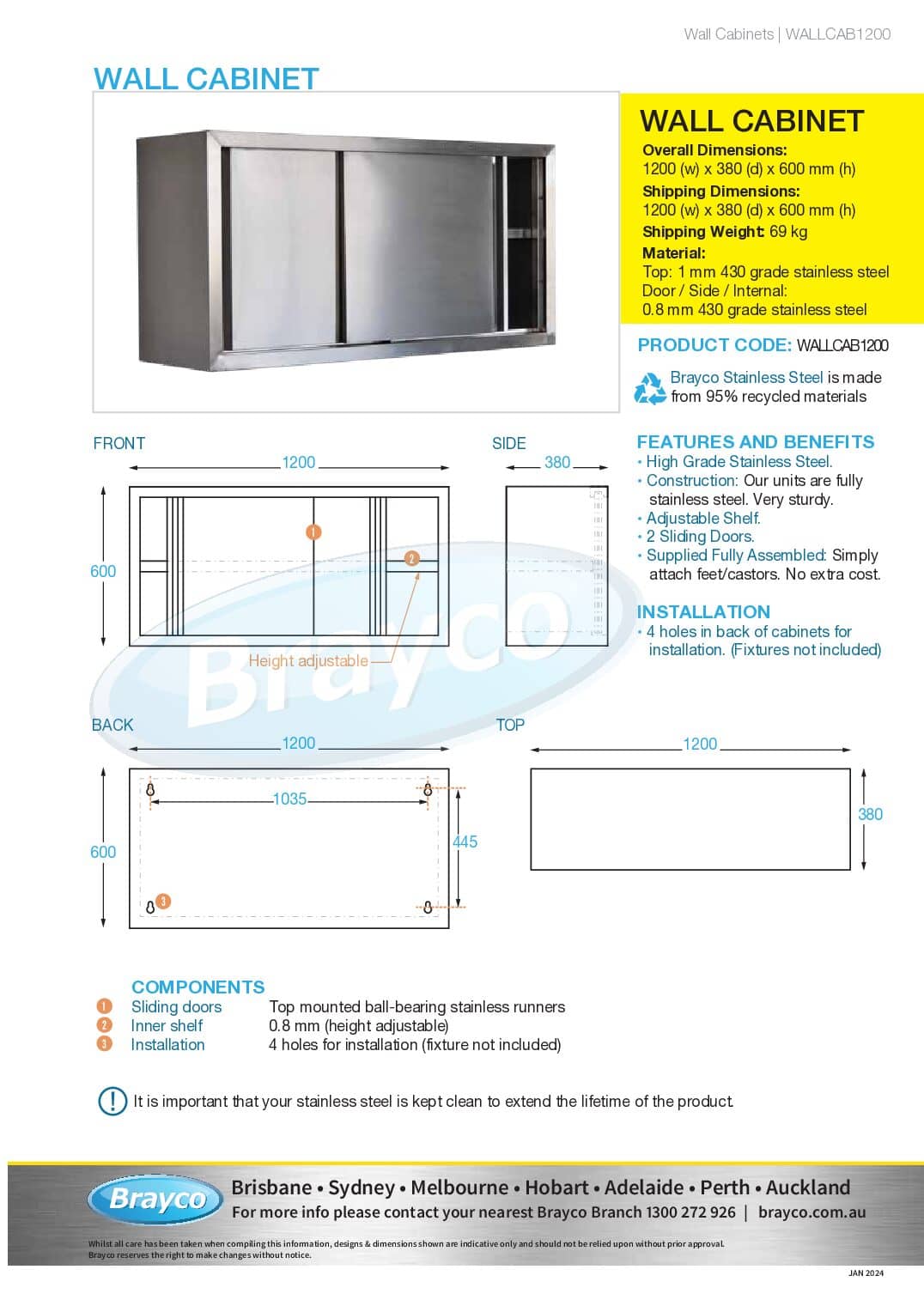Commercial Kitchen Wall Cabinet