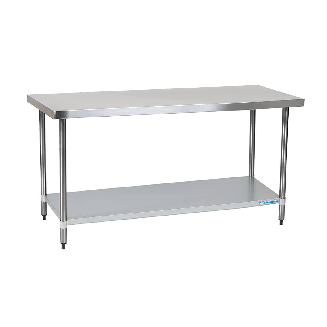 Economy 430 Grade Stainless Steel Flat Bench 1800 x 610 x 900mm high