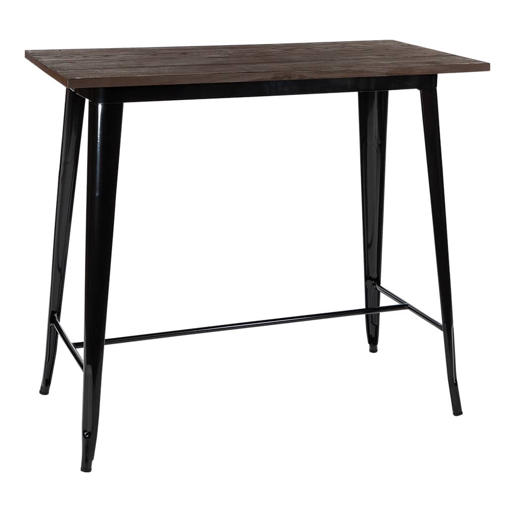 Replica Tolix Wooden Top Bar Table, 120 x 60 x 107cm high