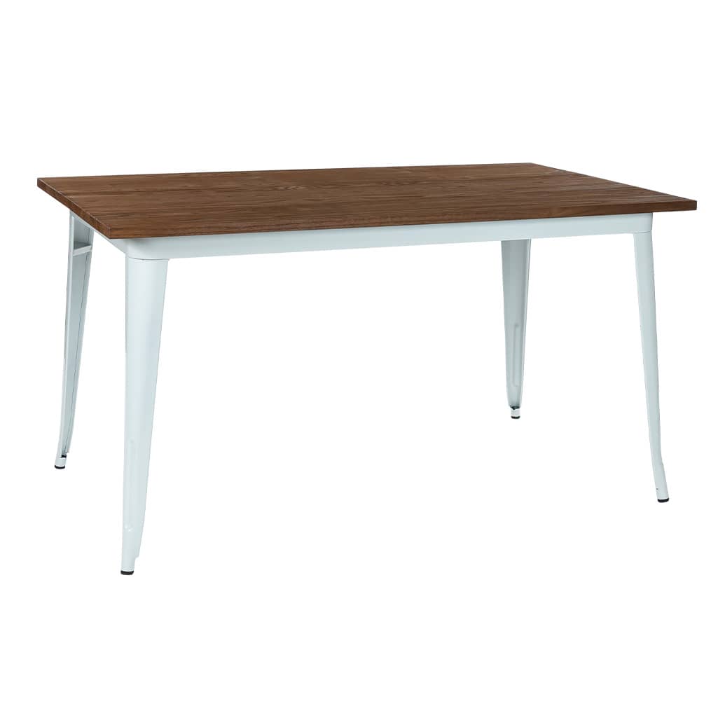 Replica Tolix Wooden Top Table, 140 x 80 x 75cm high
