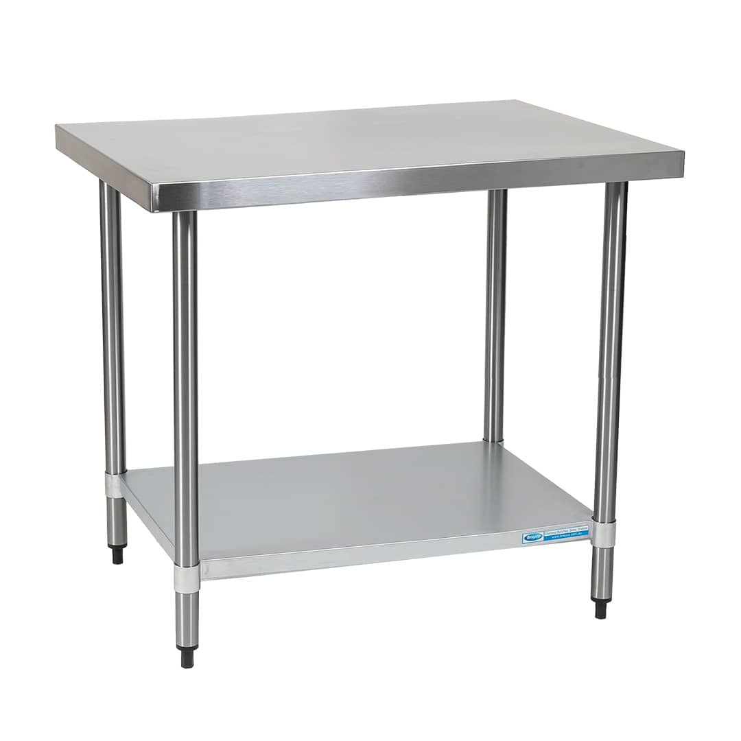Economy 430 Grade Stainless Steel Flat Bench 1200 x 610 x 900mm high