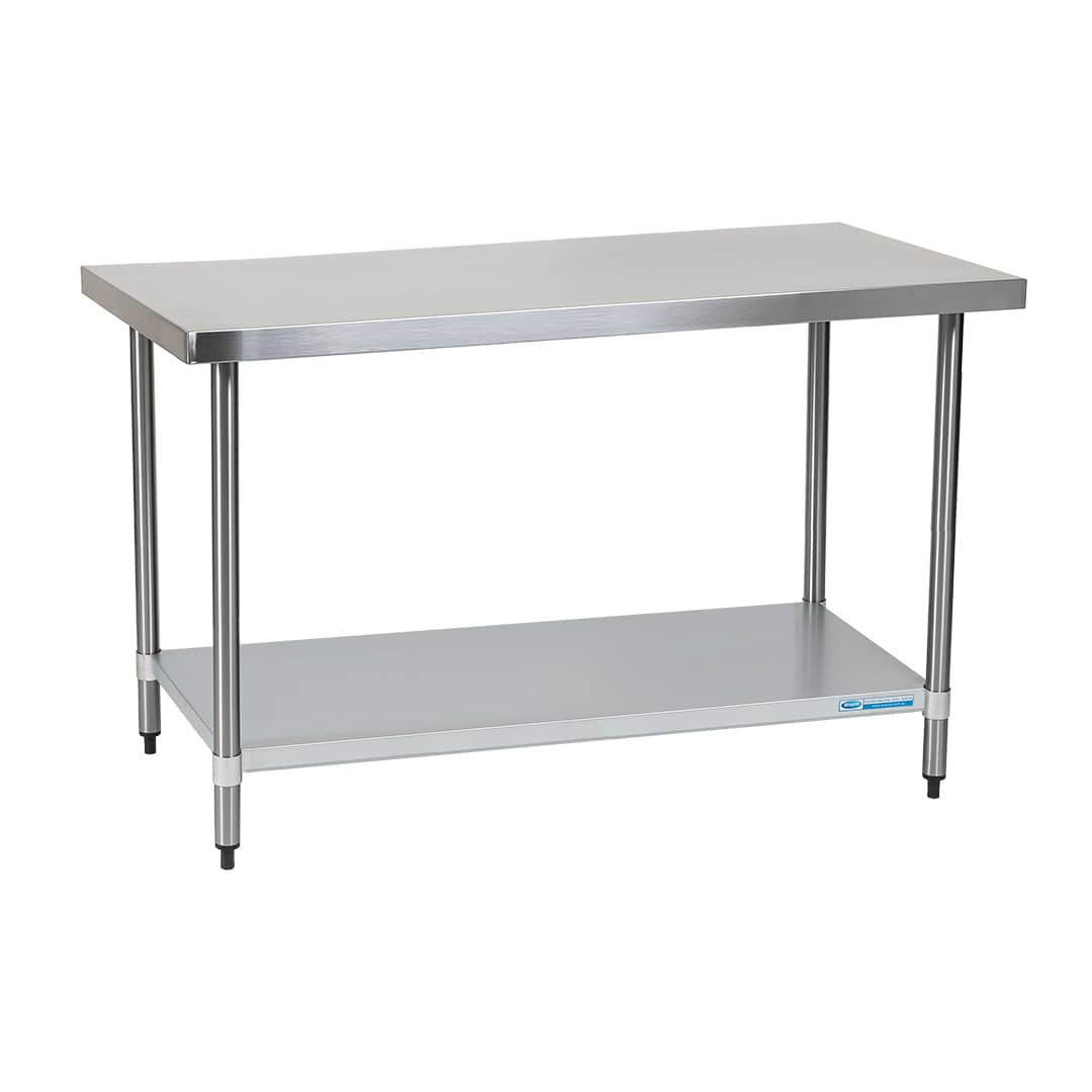 Economy 430 Grade Stainless Steel Flat Bench 1600 x 610 x 900mm high