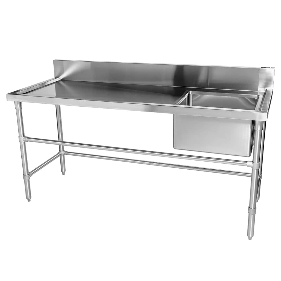 Stainless Steel Catering Sink – Left Bench, 1800 x 700 x 900mm high