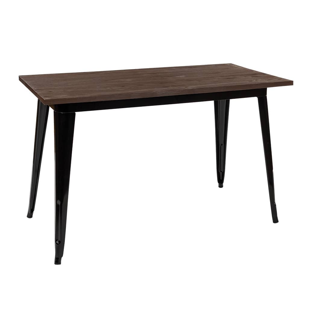 Replica Tolix Wooden Top Table, 120 x 60 x 75cm high
