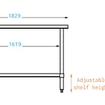 Stainless Steel Bench, 1829 x 610 x 900mm high-3096