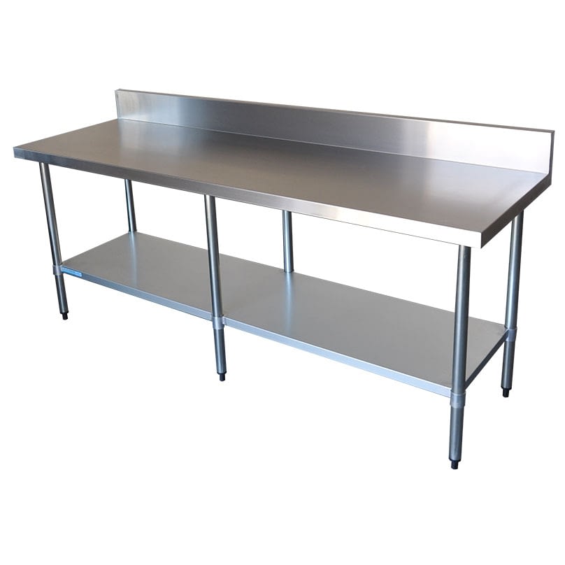 Commercial Grade Stainless Steel Splashback Bench, 2200 X 700 x 900mm ...