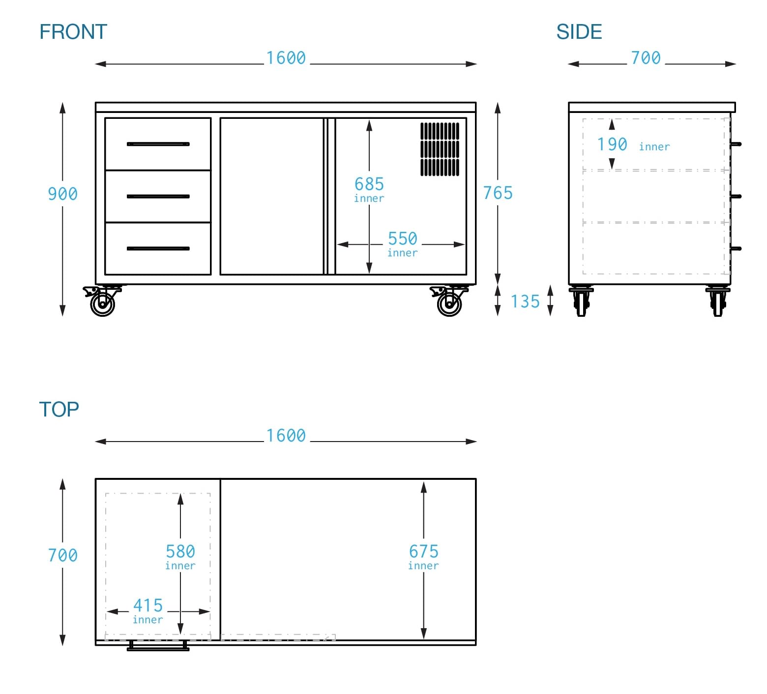 Coffee Cart Machine Ready, 1600 x 700 x 900mm Brayco Commercial Pty Ltd
