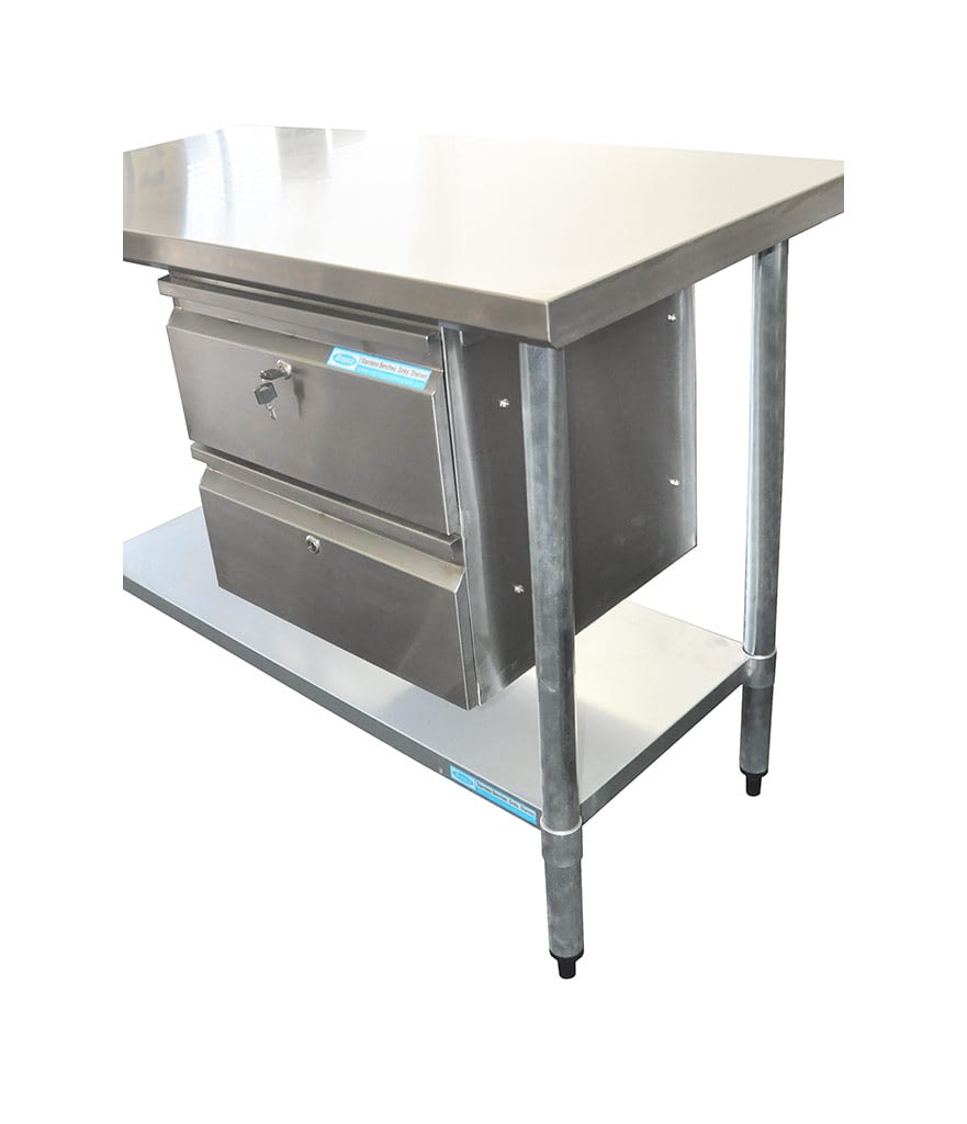Stainless Steel Double Underbench Drawer, 450 x 480 x 435mm high.