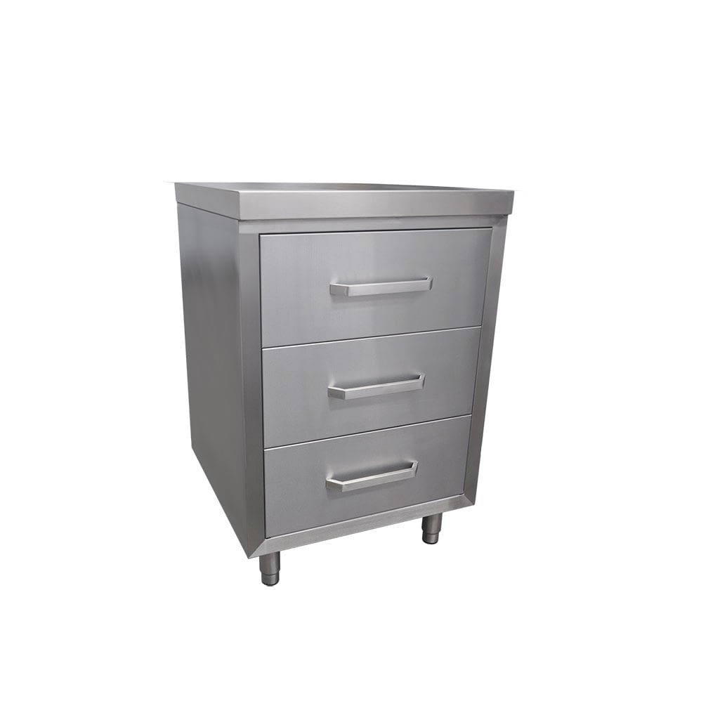 3 Drawer Commercial Kitchen Cabinet, 600 x 610 x 900mm high