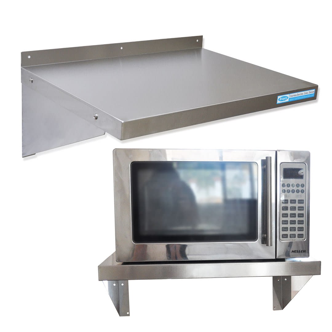 Stainless Steel Solid Wall Shelf, 600 X 450mm deep Brayco Commercial