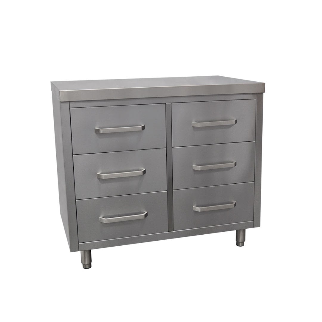 6 Drawer Stainless Steel Cabinet, 1000 x 610 x 900mm high
