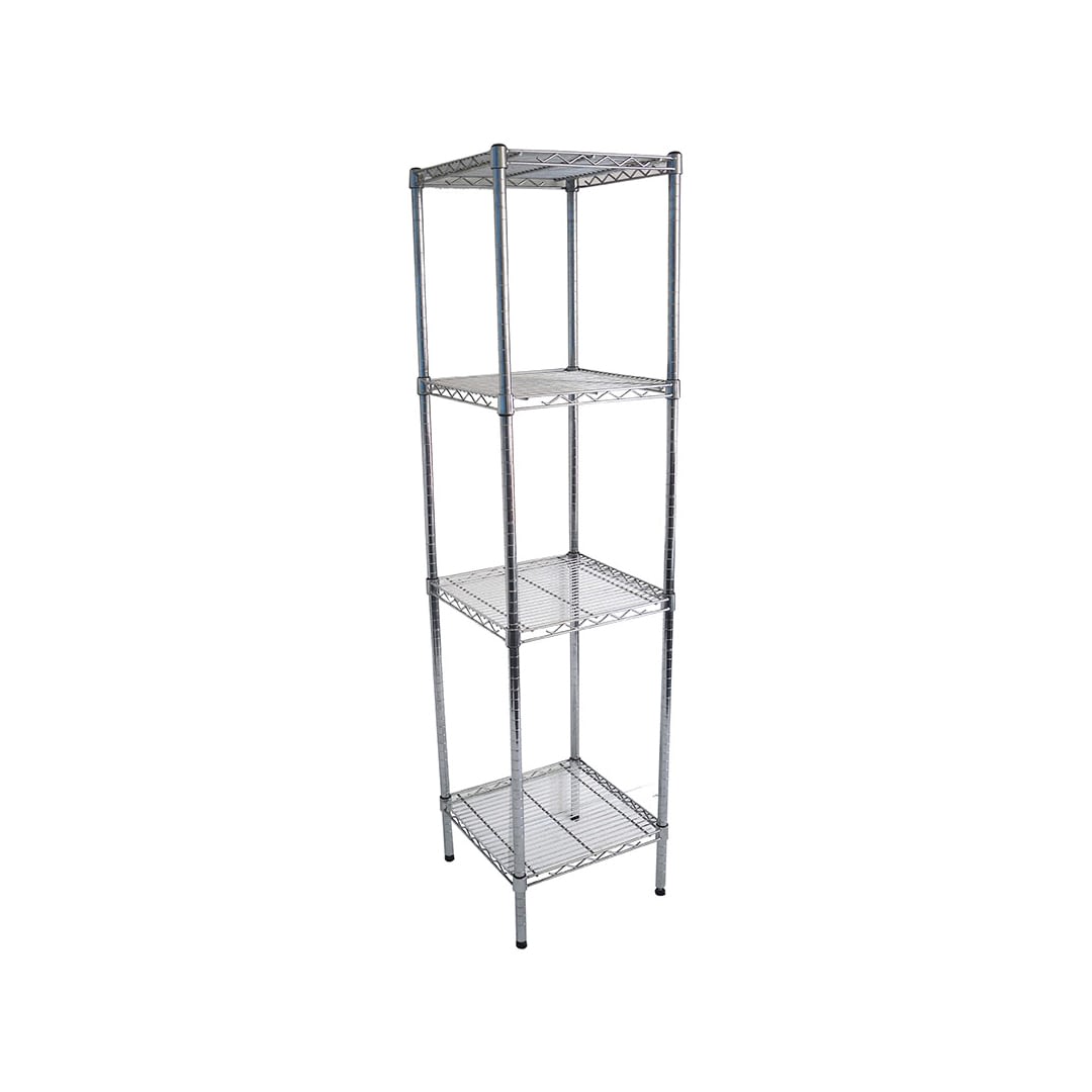 Chrome Wire Dry Store Shelving, 4 Tier, 457 X 457 deep x 1800mm high