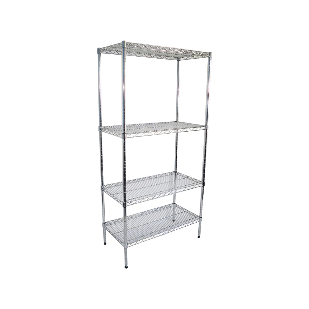 Chrome Wire Dry Store Shelving, 4 Tier, 914 X 457 deep x 1800mm high